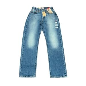 Levis 501 Womens Button Fly Curve Stretch High Rise Straight Leg Jeans 24x30 NEW